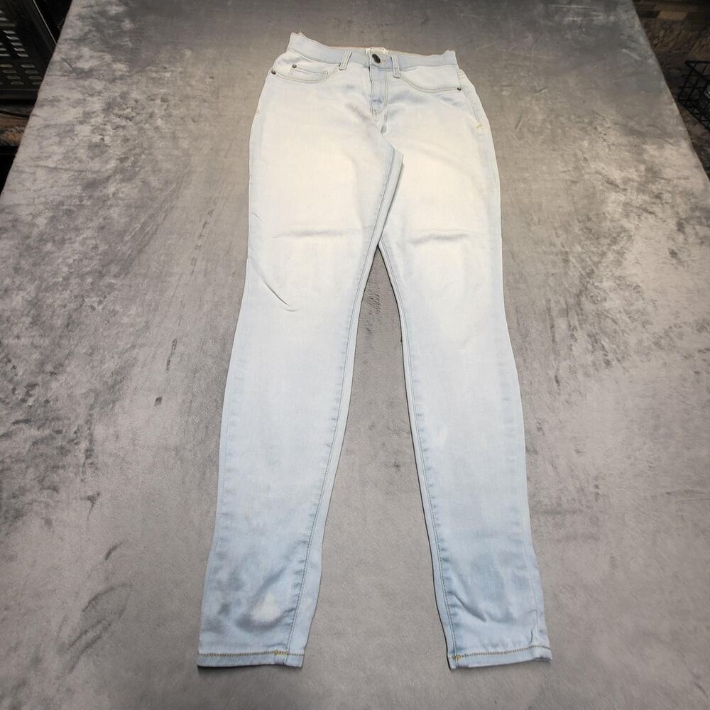 Mudd Jeans Womens 5 Blue Super High-Rise Jegging Slim Light Wash Stretch